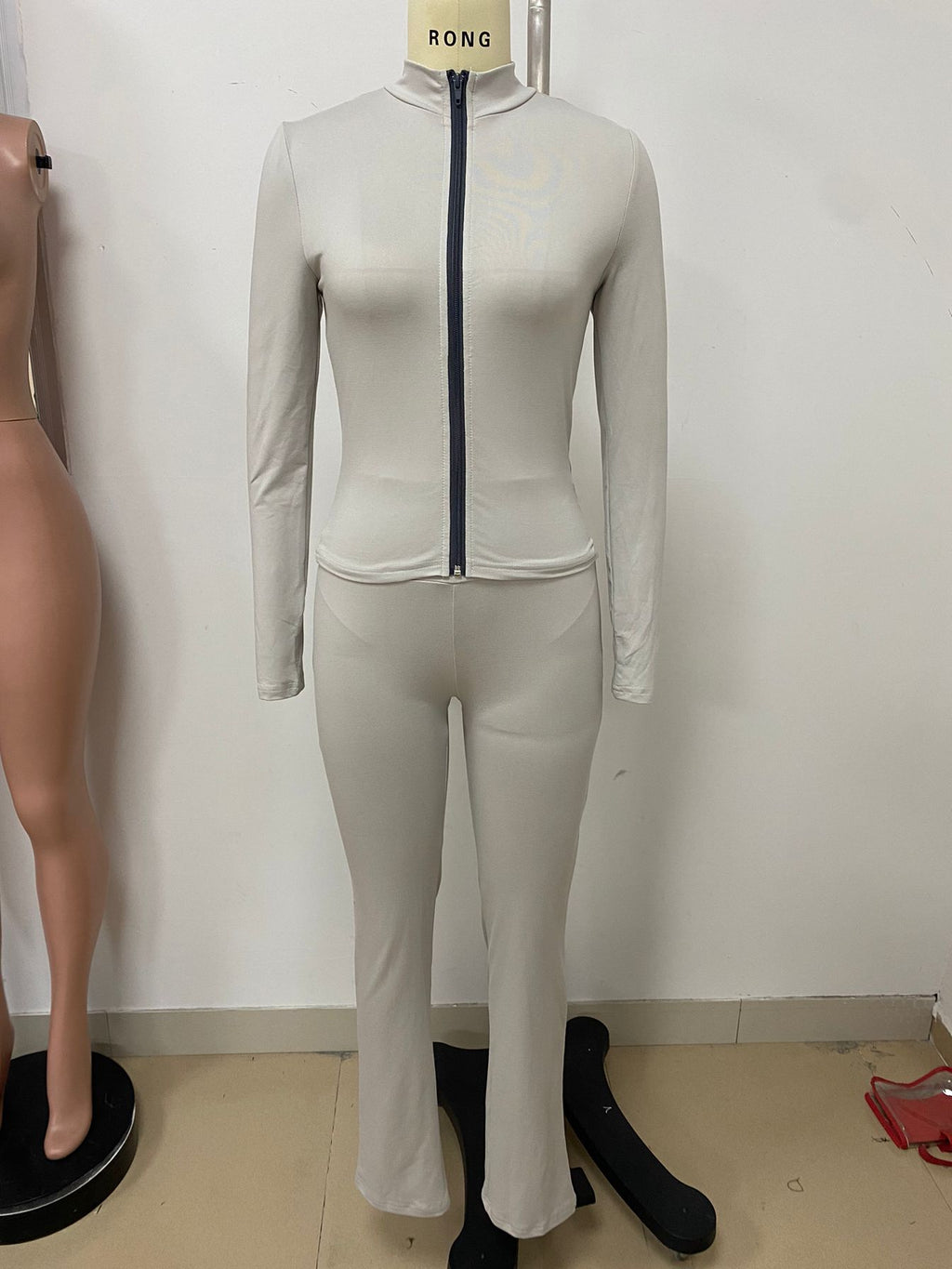 Women Casual Top And Bell Bottom Long Pants Two Piece Set