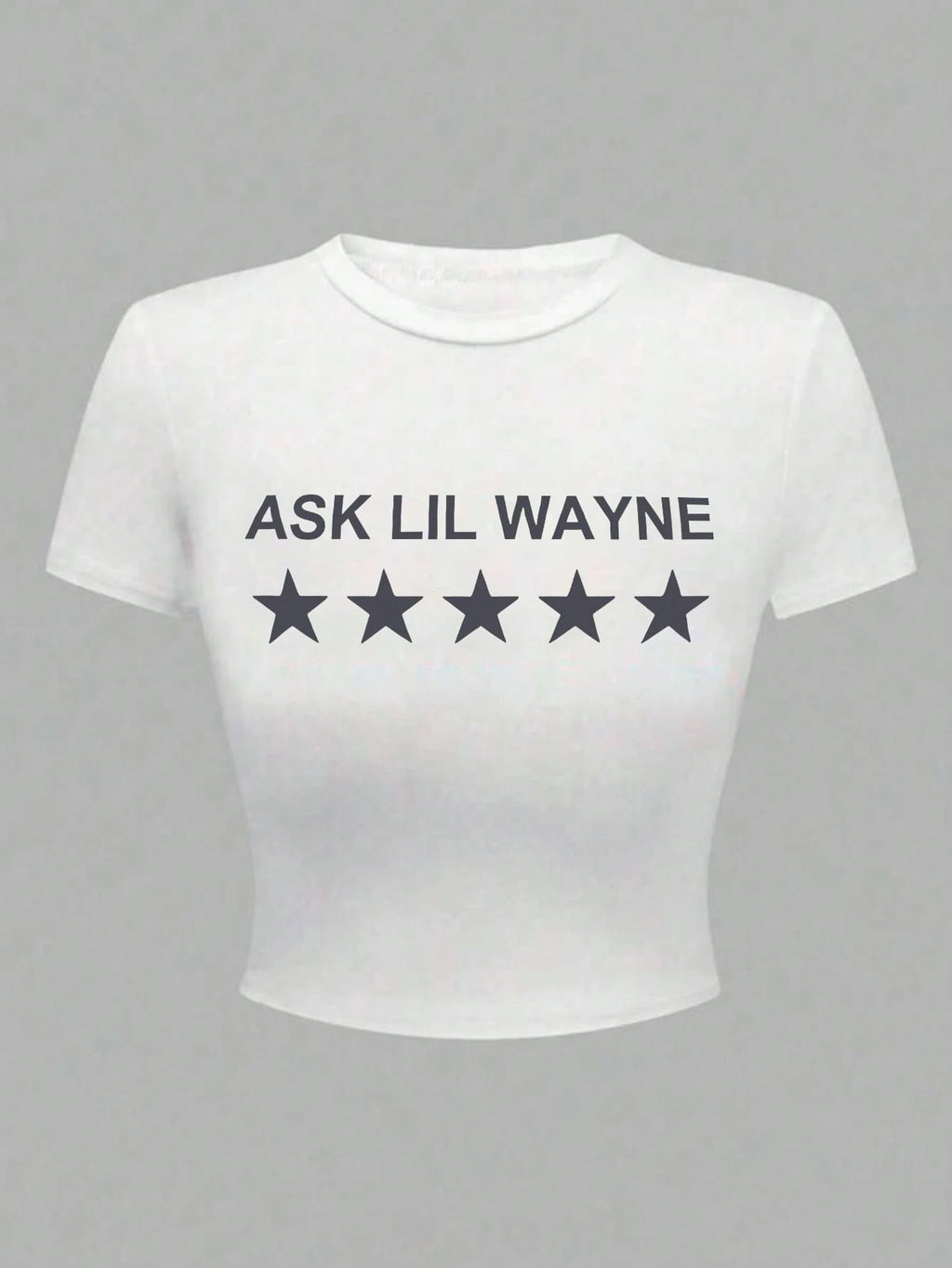 Women Printed Style Short Sleeve Round Neck Crop Top