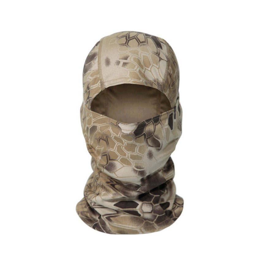 Outdoor Quick-drying Mesh Breathable Ski Mask Camouflage Headgear in Python Pattern Black Yellow Green & Jungle Python Design for Comfort and Functionality