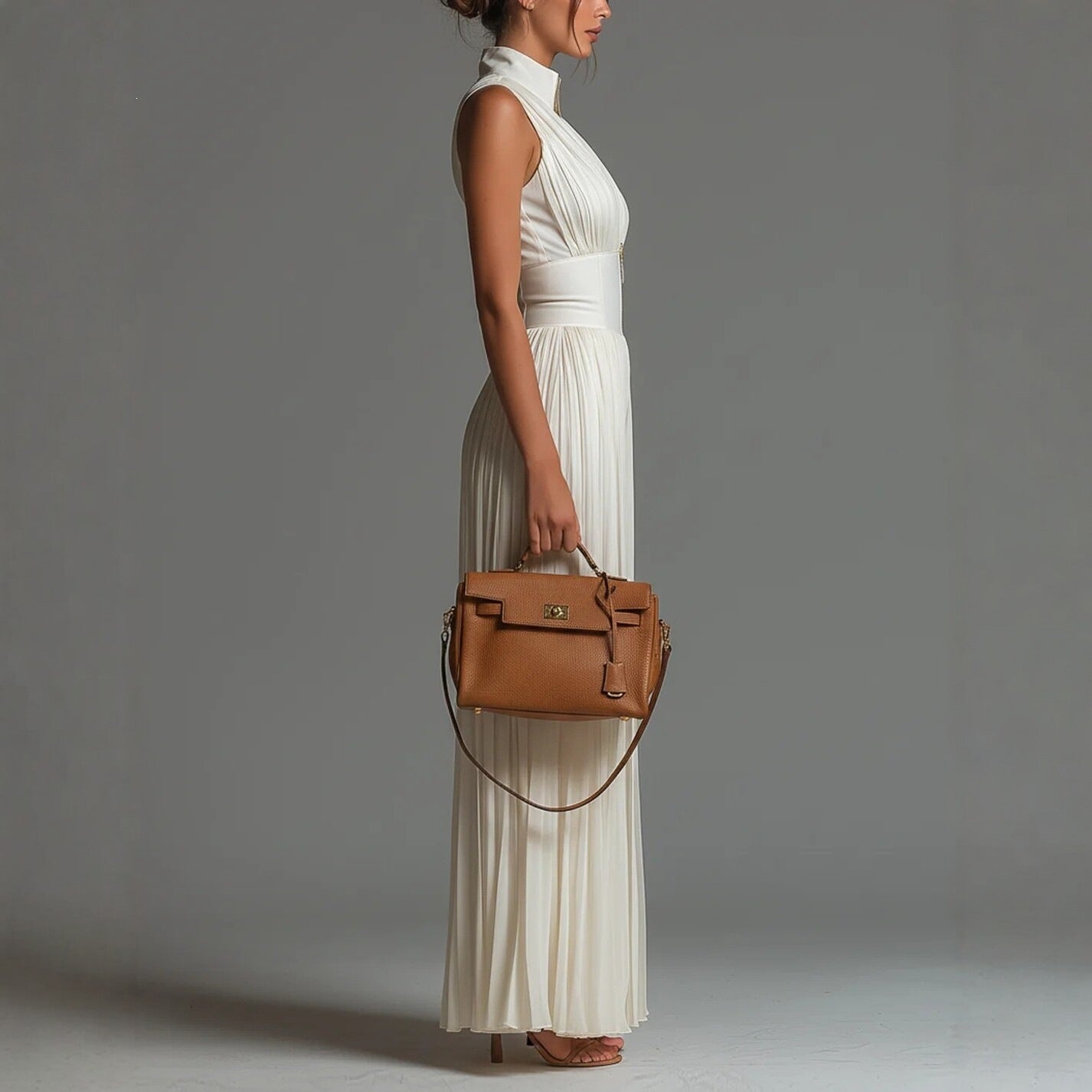 Women's Fashion Sexy Pleated Halter Neck Wide Leg Jumpsuit